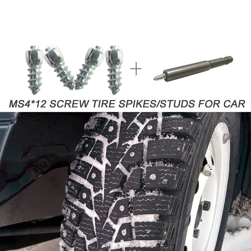Marrkey 12mm Carbide Screw Tire Studs Snow Spikes Anti-Slip/Anti-ice for Car/Snowmobile/Tractor/ATV/UTV/Motorcycle/Short Lug/Bicycles/Shoes with Installation Tool - Pack of 100 - Image 5